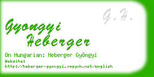 gyongyi heberger business card